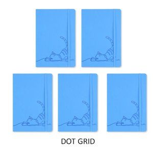 BLUE CAT A5 SOFT TOUCH COVER BANDED 5PCS(DOT GRID)